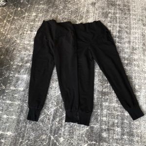 Two black jogger maternity pants from H&M.